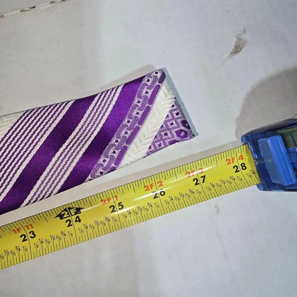 Vintage Purple & White TownCraft Tie Imported from‎ Switzerland 100% Polyester